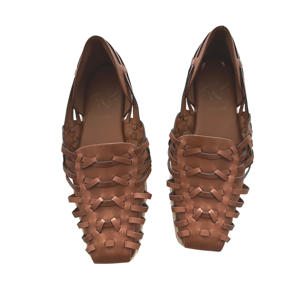 Sam & Libby Brown‎ Woven Leather Espadrille  Size 9